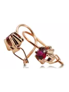 Vintage Jewlery Earrings Ruby Original Vintage 14K Rose Gold vec053r